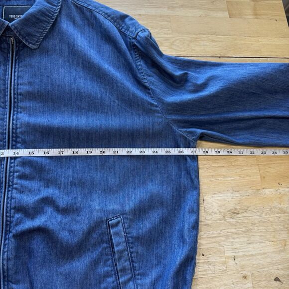 Todd Snyder Easy Going Release Denim Club Jacket Men’s XXL Zipper Bomber Blue - Picture 12 of 15